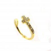 Χρυσό δαχτυλίδι με σχέδιο σταυρού | L'or.D