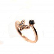 Ροζ χρυσό δαχτυλίδι πεταλούδα | L'or.D