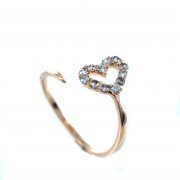 Δαχτυλίδι – καρδιά από ροζ χρυσό | L'or.D