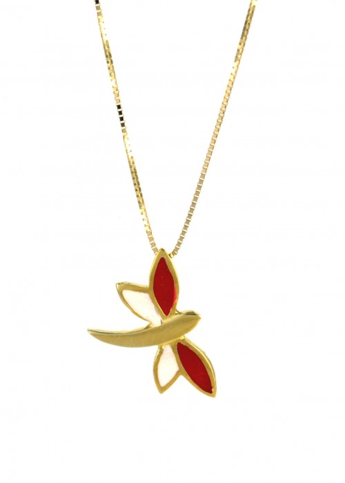 Χρυσό κολιέ πεταλούδα - χειροποίητα κοσμήματα L'or.D