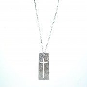 Λευκόχρυσο κολιέ με σχέδιο σταυρού | L'or.D